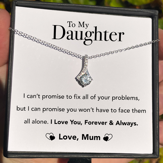 To My Daughter - Forever & Always - Sterling Silver Waterfall Necklace