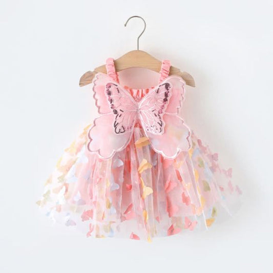 Baby Toddler Kid Pink Butterfly Dress