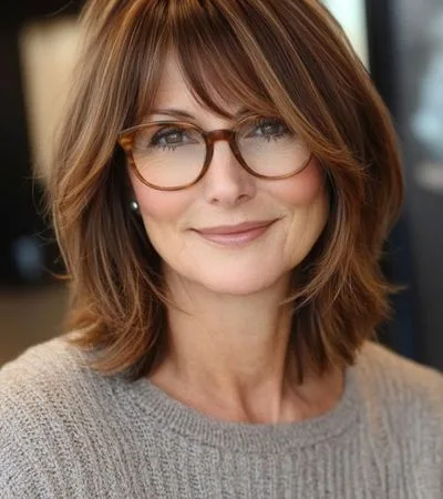 Chestnut Shoulder-Length Cut