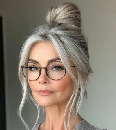 Tousled Updo with Loose Strands