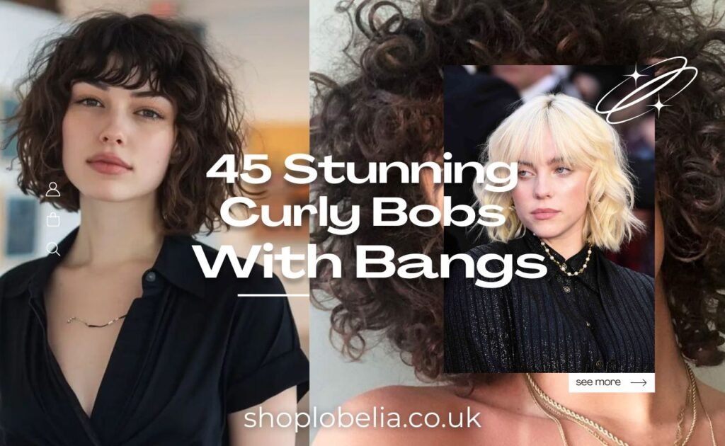 curly bob with bangs hairstyles