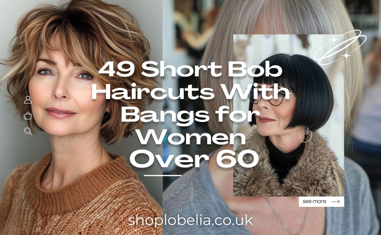 49 Short Bob Haircuts With Bangs for Women Over 60