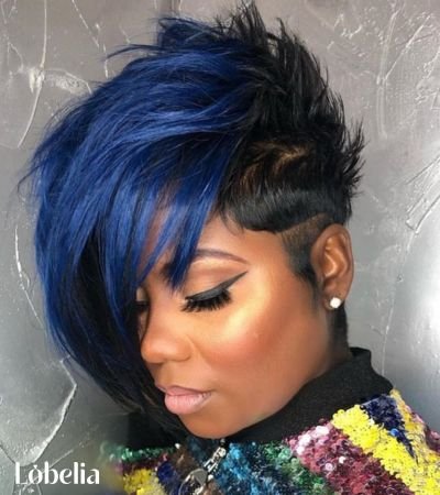 Black Funky Tricolor Pixie