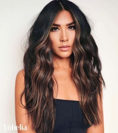 Brown Hair with Face-Framing Highlights