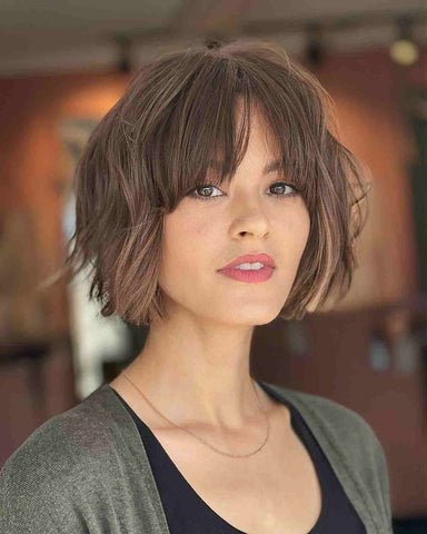 Chin-Length Bob with Wispy Bangs