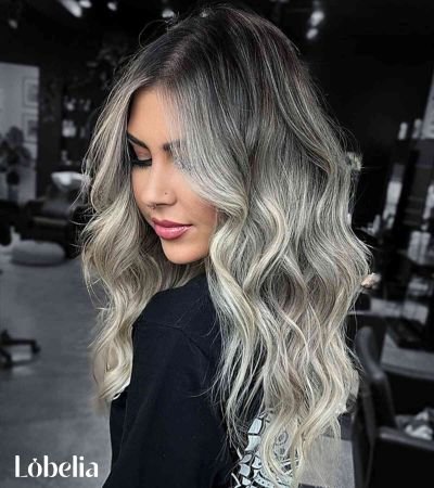 Cool Brown with Icy Blonde Highlights