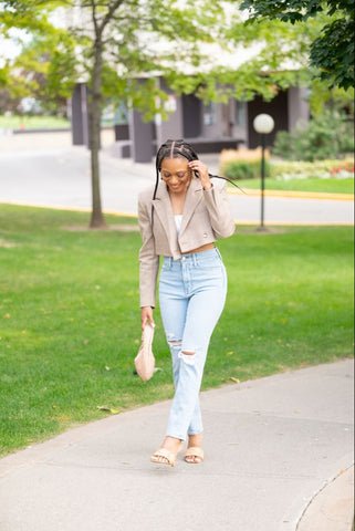Cropped Jeans with a Blazer