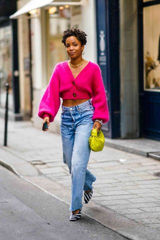 Cropped Jeans with a Camisole and Cardigan