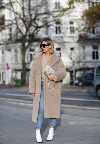 Cropped Jeans with a Long Overcoat