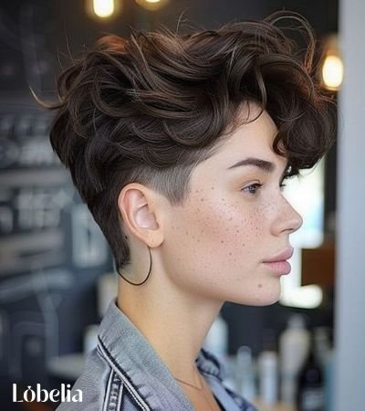 Curly Pixie with Tapered Sides