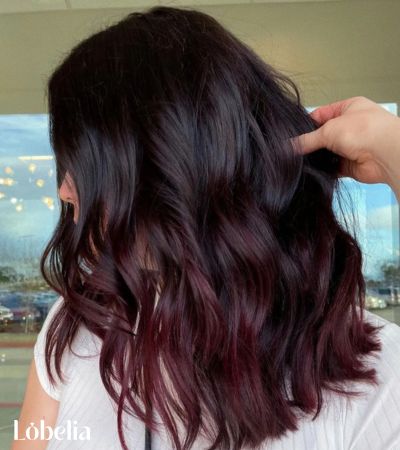 Dark Brown with Burgundy Lowlights