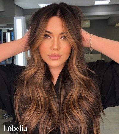 Dark Brown with Face-Framing Golden Highlights