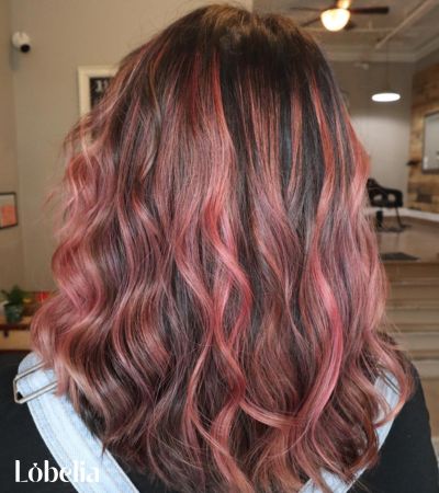 Dark Brown with Rose Gold Highlights