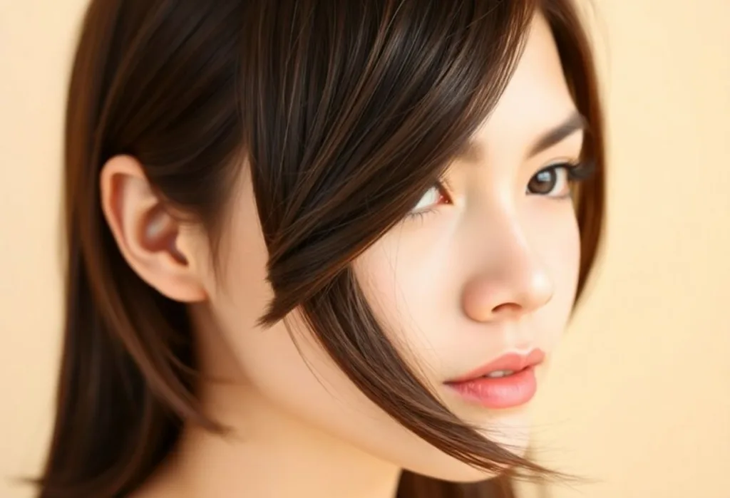 Deep Side-Parted Bangs
