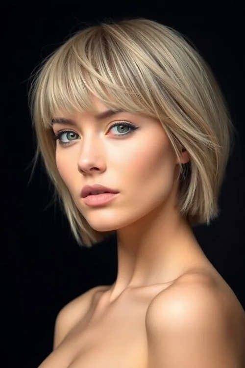 Edgy Bob With Bangs