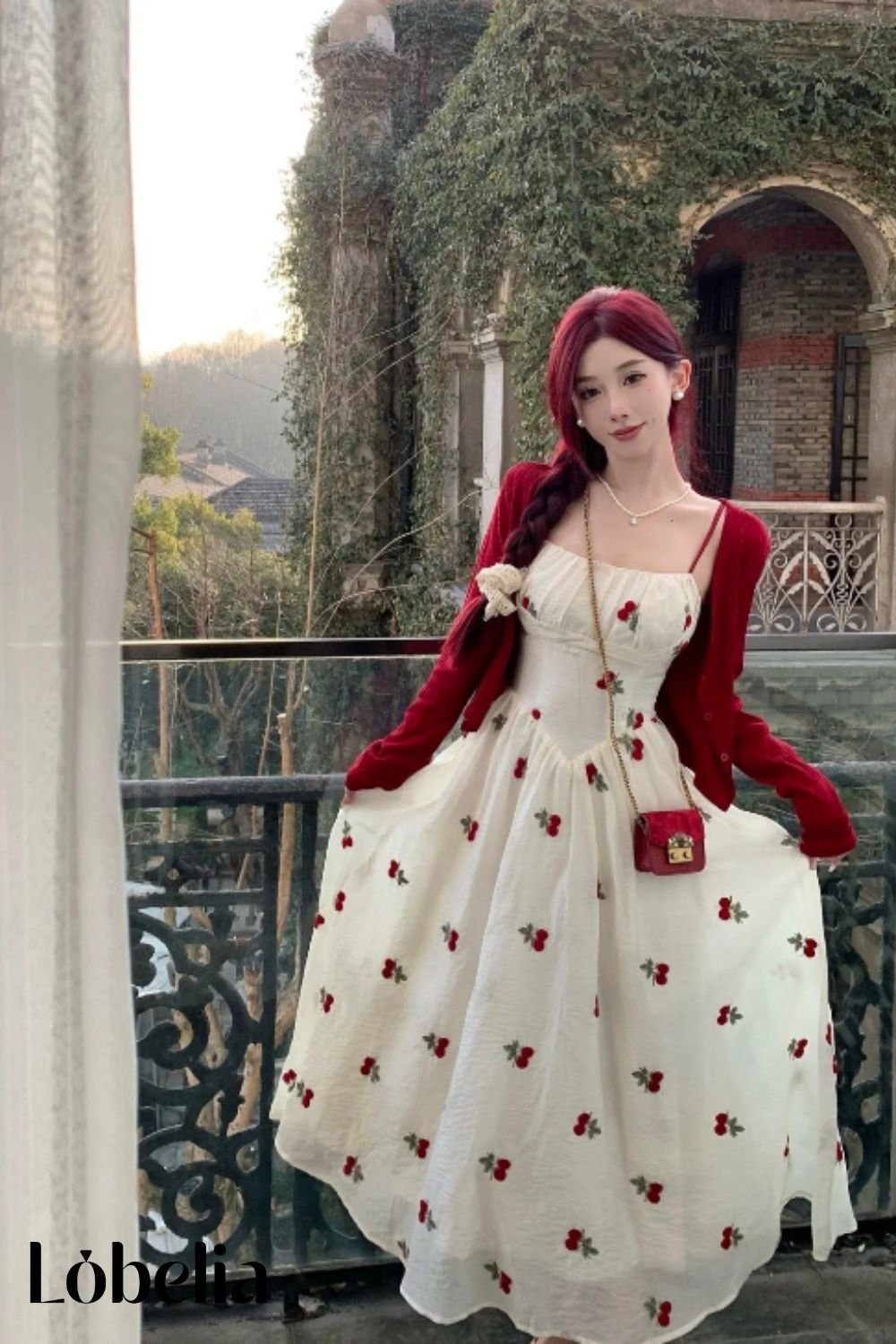 Embroidered Dress and Cardigan