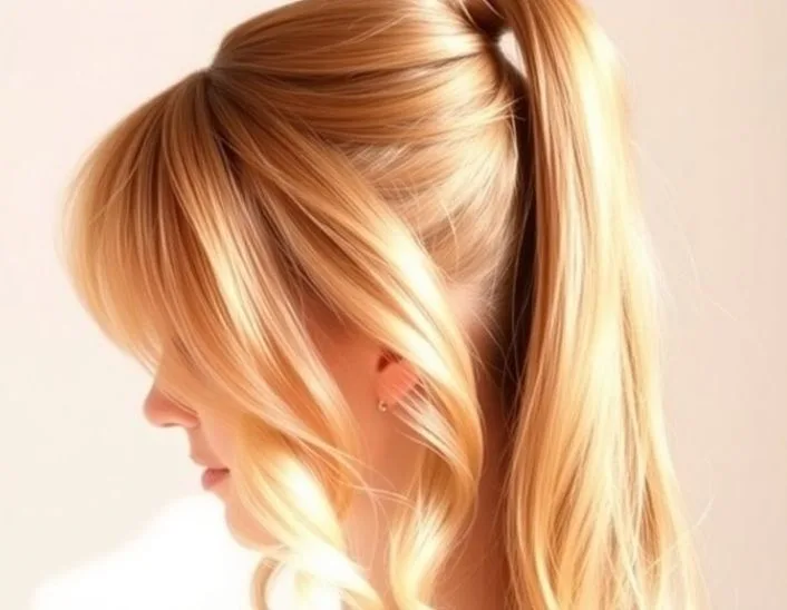 Feathered Bangs High Pony
