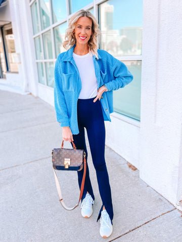 Denim Jackets with flared leggings