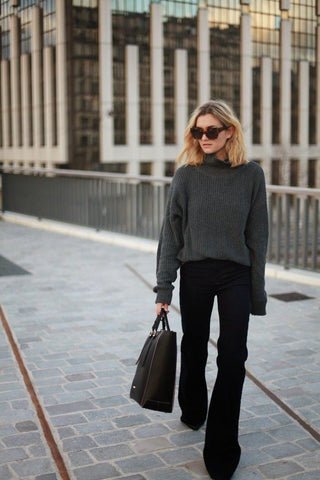 With Oversized Sweaters with flared legging