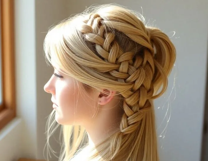 French Braid Side Pony
