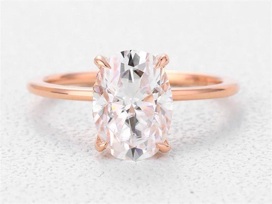 Halo Engagement Ring Thin Band