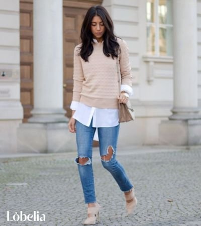 Layer Under a Sweater for a Preppy Look