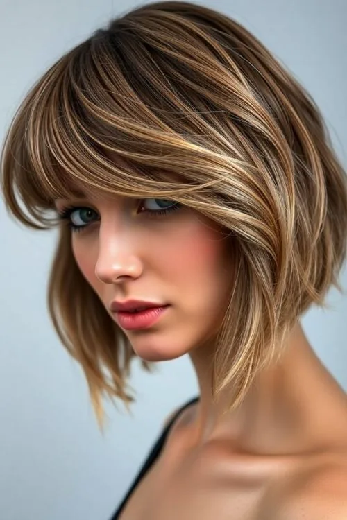 Layered Bob With Bangs
