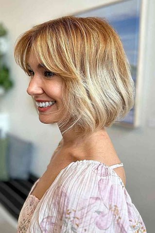 Layered Bob with Curtain Bangs