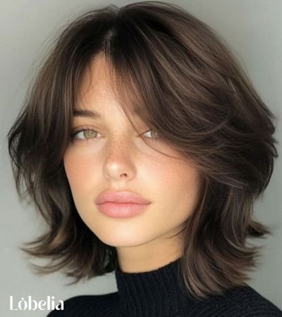 Layered Bob with Curtain Bangs