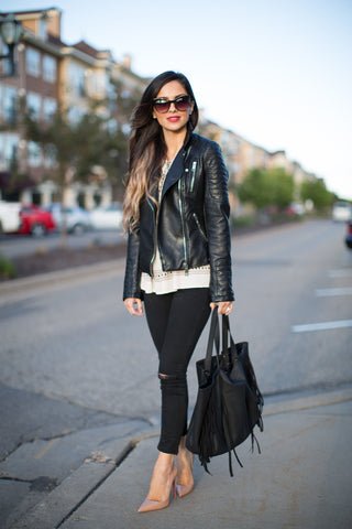 Leather Jacket and Skinny Jeans