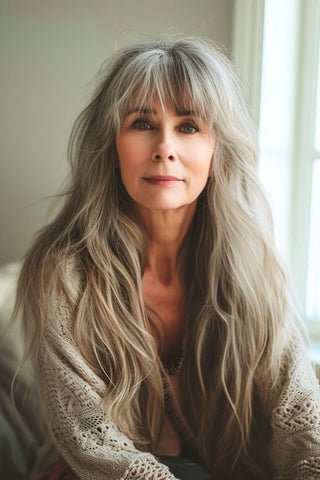 Long Layers with Wispy Bangs
