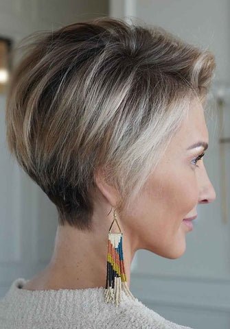Longer Pixie with Chunky Highlights