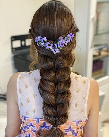 Loose Braids with Flowers