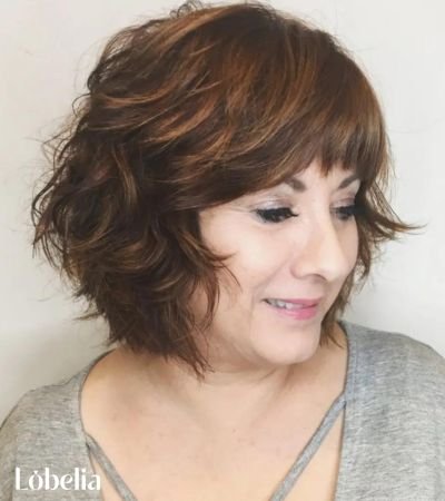 Loose Curly Waves with Side Fringe