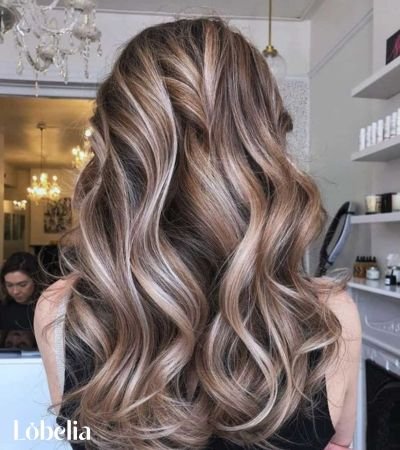 Mahogany Brown with Ash Blonde Highlights