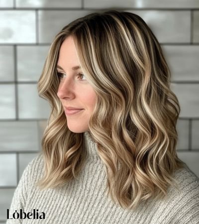 Medium-Length Highlighted Waves hairstyles