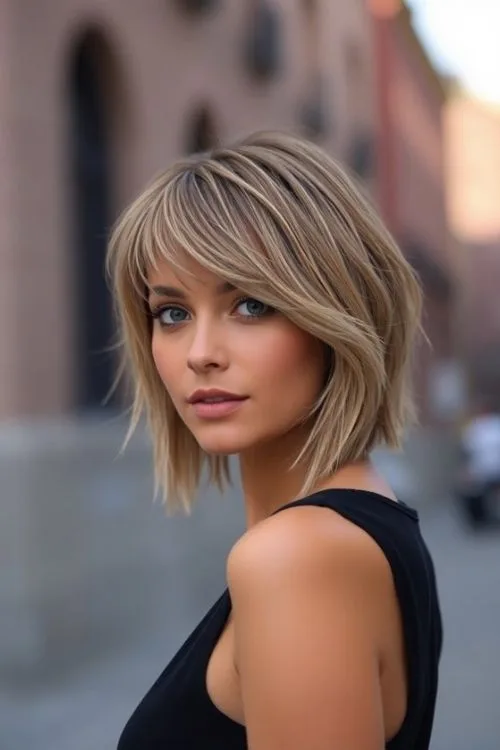 Messy Bob With Fringe