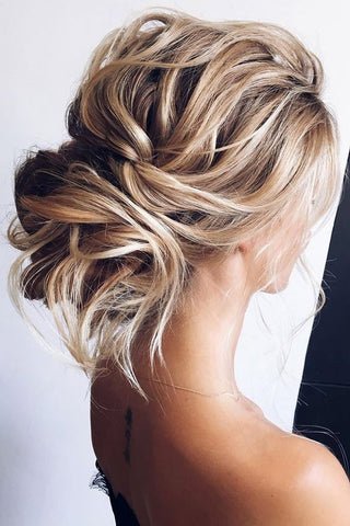 Messy, Soft Blonde Updo