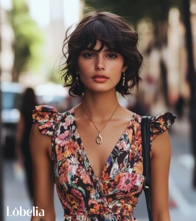 Mid-Length Wavy Cut with Full Fringe