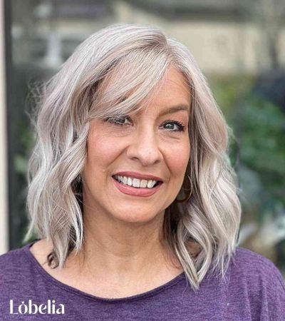 Mid-length hair with Side-Swept Bangs