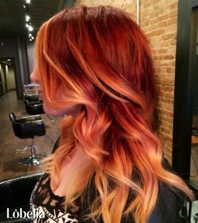 Peach Red Ombre