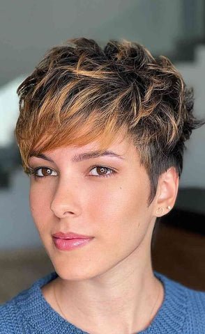 Pixie Cut with Bold Streaks