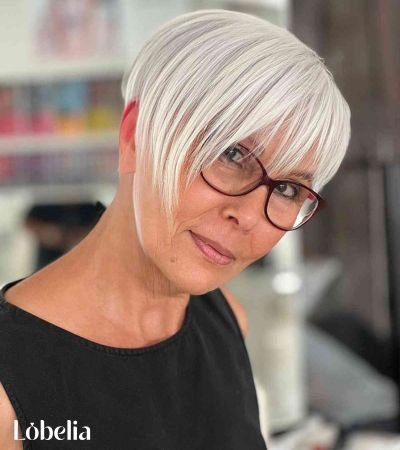 Pixie Cut with Long Bangs