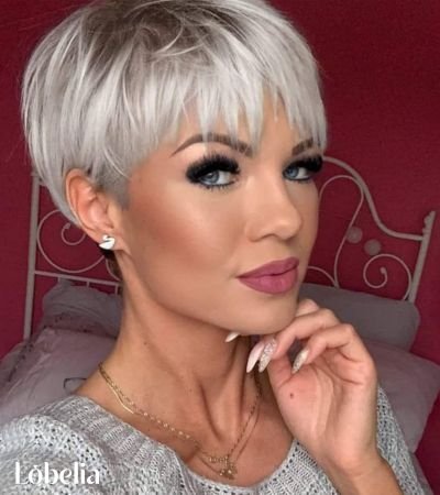 Platinum Blonde Pixie Cut