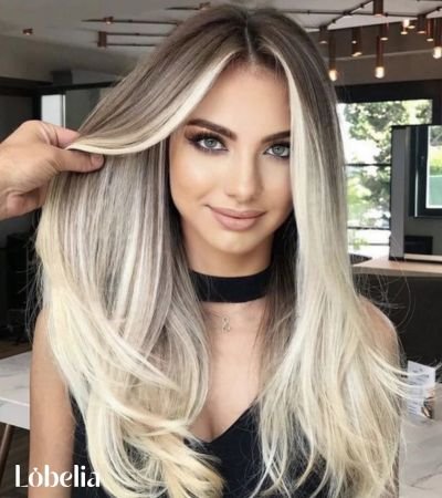 Platinum Blonde with Dark Roots