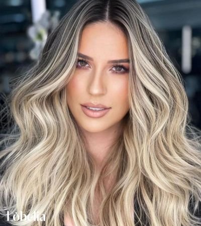 Rooted Blonde Highlights on Brown Hair