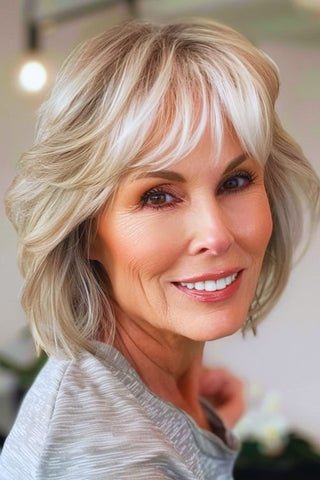 Rounded Bob With Side Bangs