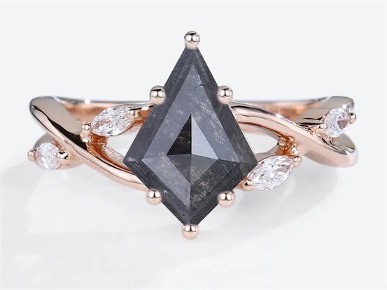 Salt and Pepper Diamond Engagement Ring