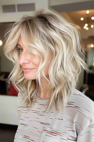 Shag with Layered Waves and Ombre
