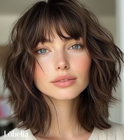 Shaggy Lob with Choppy Ends